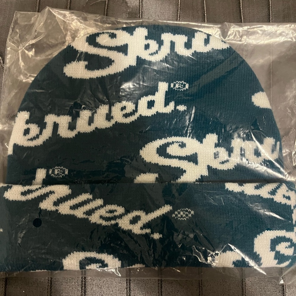 Blue and White Beanie Hat